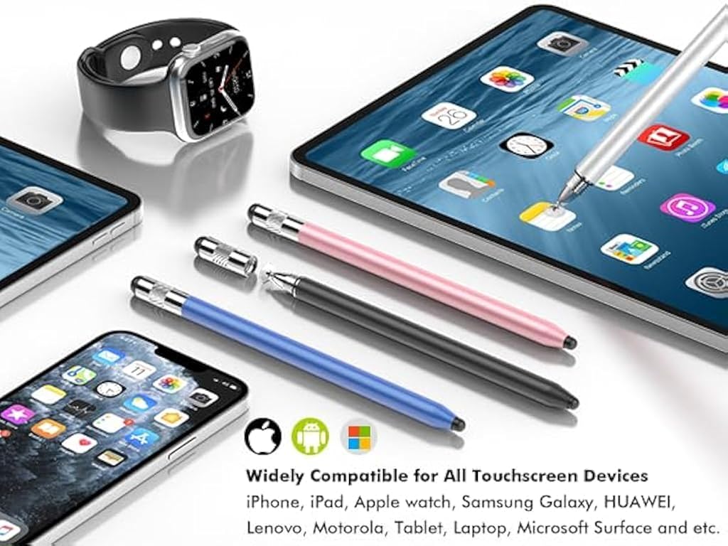 ZORBES® 2PCS 3 in 1 Stylus Pens for Touch Screens with 8Pcs Replacement Rubber Tips & 2 Disc Tips, High Sensitivity & Precision Capacitive Stylus Pencil for Apple iPad iPhone Tablets ZORBES® 2PCS 3 in 1 Stylus Pens for Touch Screens with 8Pcs Replacement Rubber Tips & 2 Disc Tips, High Sensitivity & Precision Capacitive Stylus Pencil for Apple iPad iPhone Tablets